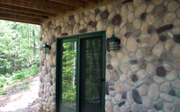 Earthblend River Rock Stone Veneer Patio Door Wall