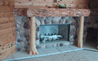Earthblend River Rock Stone Veneer Fireplace