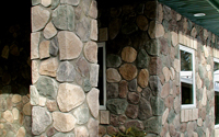Hillside Split Rock  Exterior Stone Wall Pillar