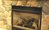 Hillside Split Rock  Stone Veneer Fireplace